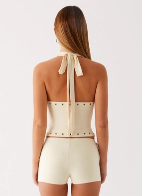 Roxy Halter Top - Muted Yellow Roxy Halter Top - Muted Yellow