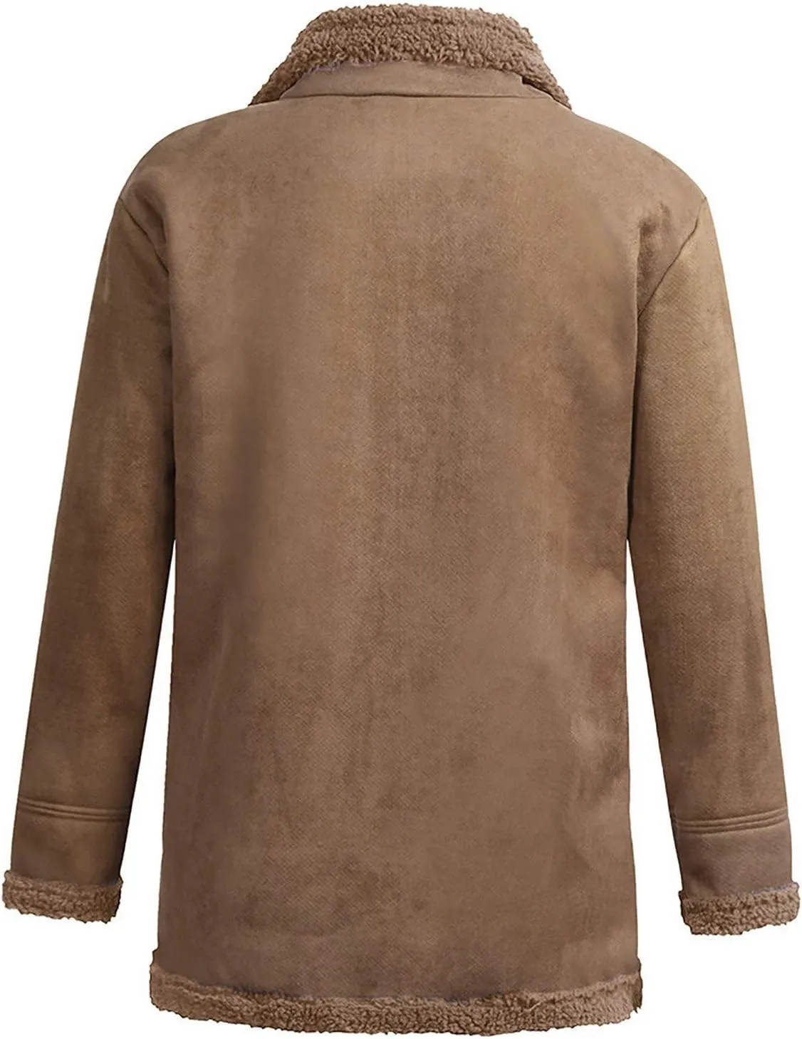 RTRDE Men's Coats Trench Coat Sherpa Fleece Lined Pea Coat Winter Warm Long Jacket Coats, M-3XL