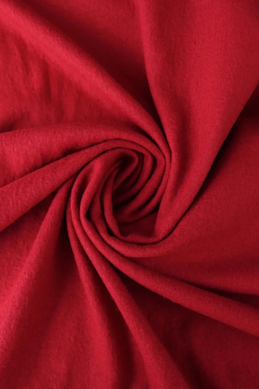 Ruby Red Bellevue Brushed Wool Knit | By The Half Yard