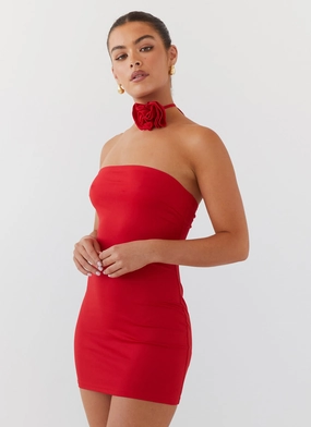 Ruby Glamour Rose Mini Dress - Rouge Red Ruby Glamour Rose Mini Dress - Rouge Red