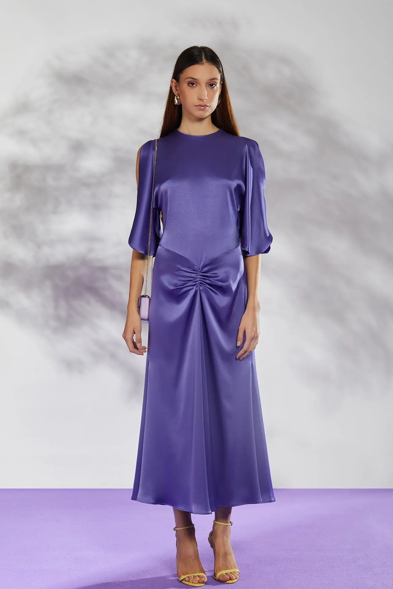 Ruched Waist Midi Dress