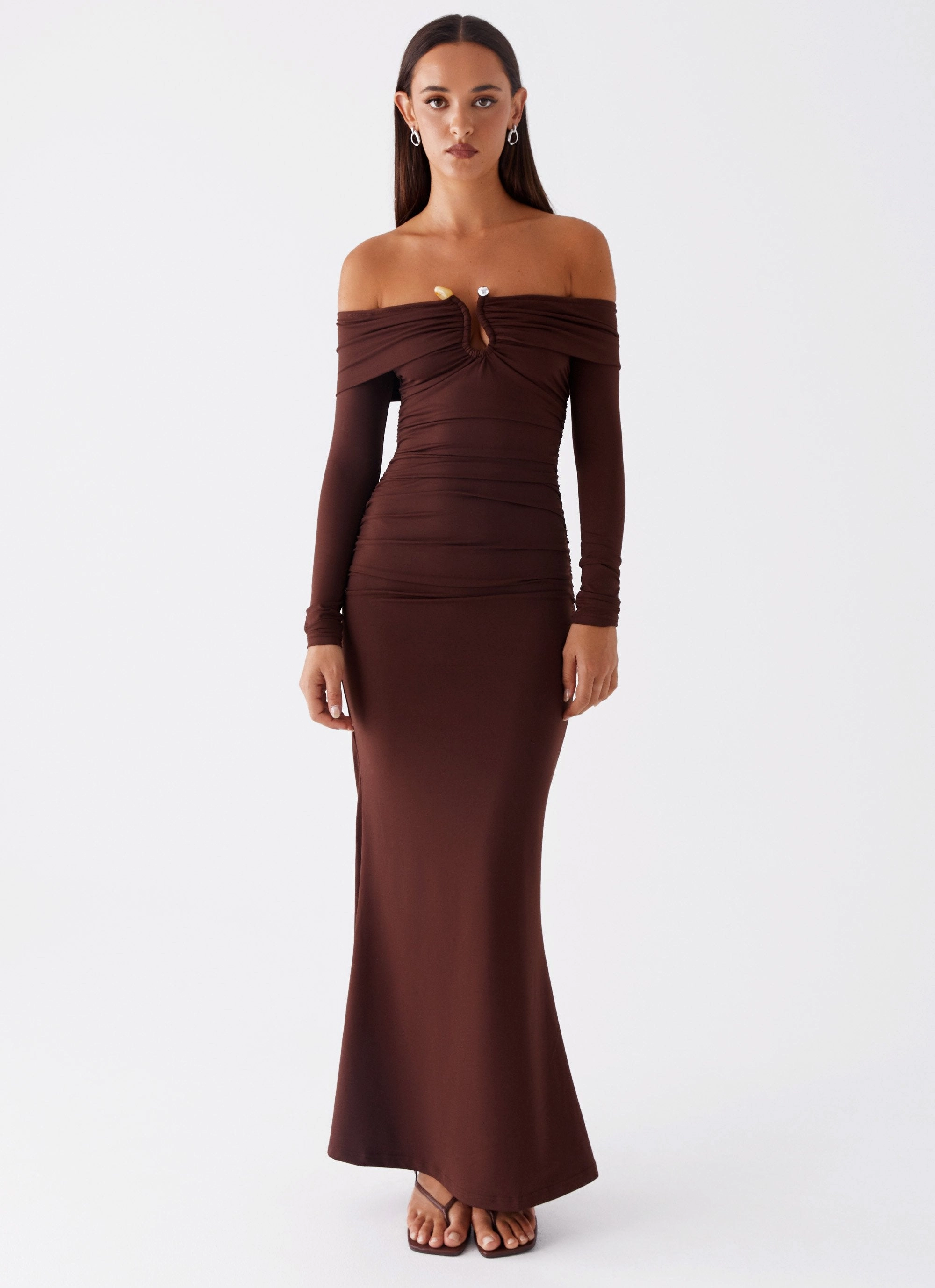 Rudy Long Sleeve Maxi Dress - Chocolate