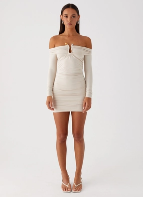 Rudy Long Sleeve Mini Dress - Ivory Rudy Long Sleeve Mini Dress - Ivory