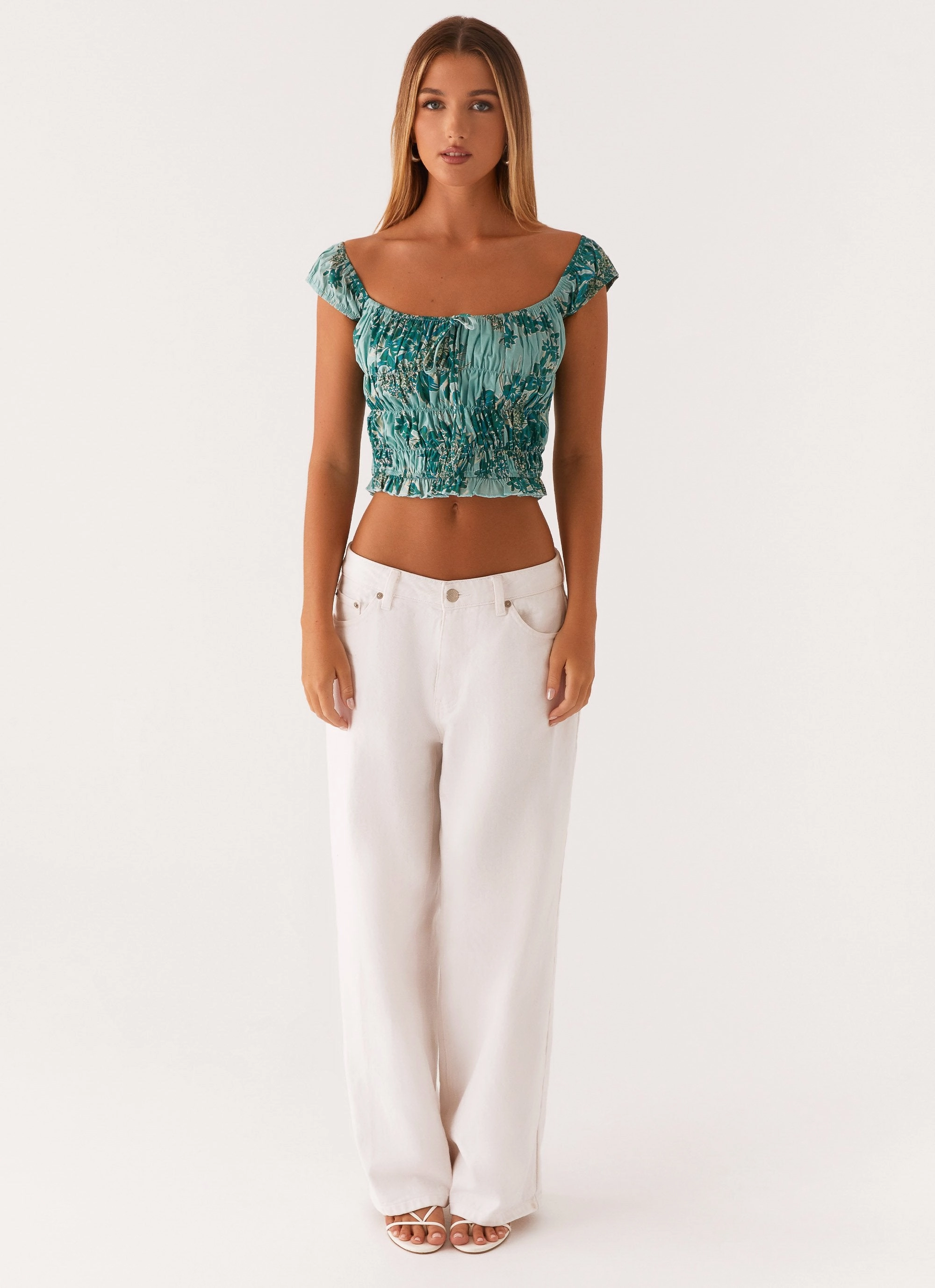 Rumors Off Shoulder Top - Cloud Nine Floral