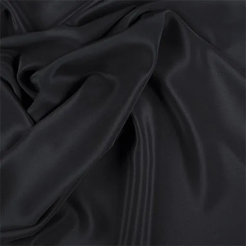 Runway Silks Black Silk Crepe de Chine Fabric