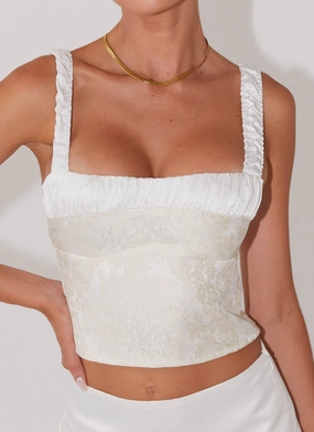Ryder Bustier Top - Ivory Sky Ryder Bustier Top - Ivory Sky