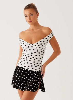 Rylie Top - White Polka Dot Rylie Top - White Polka Dot