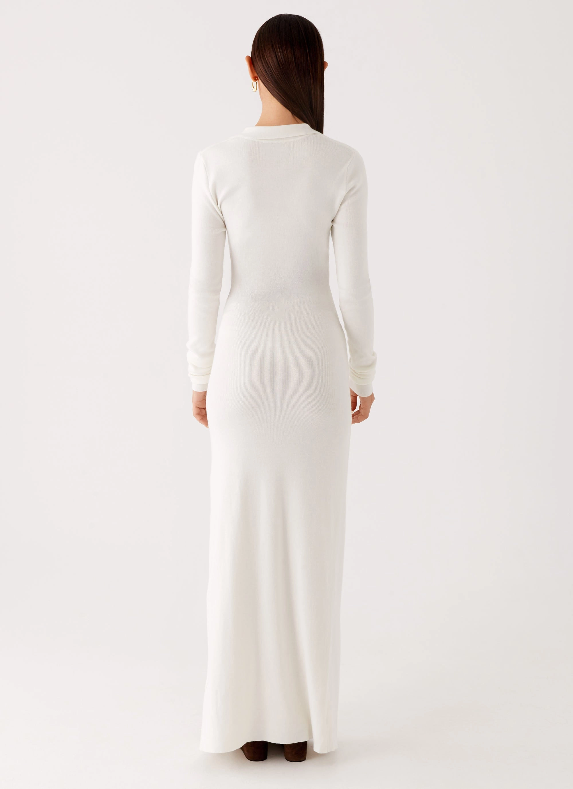 Sabetha Knit Maxi Dress - White