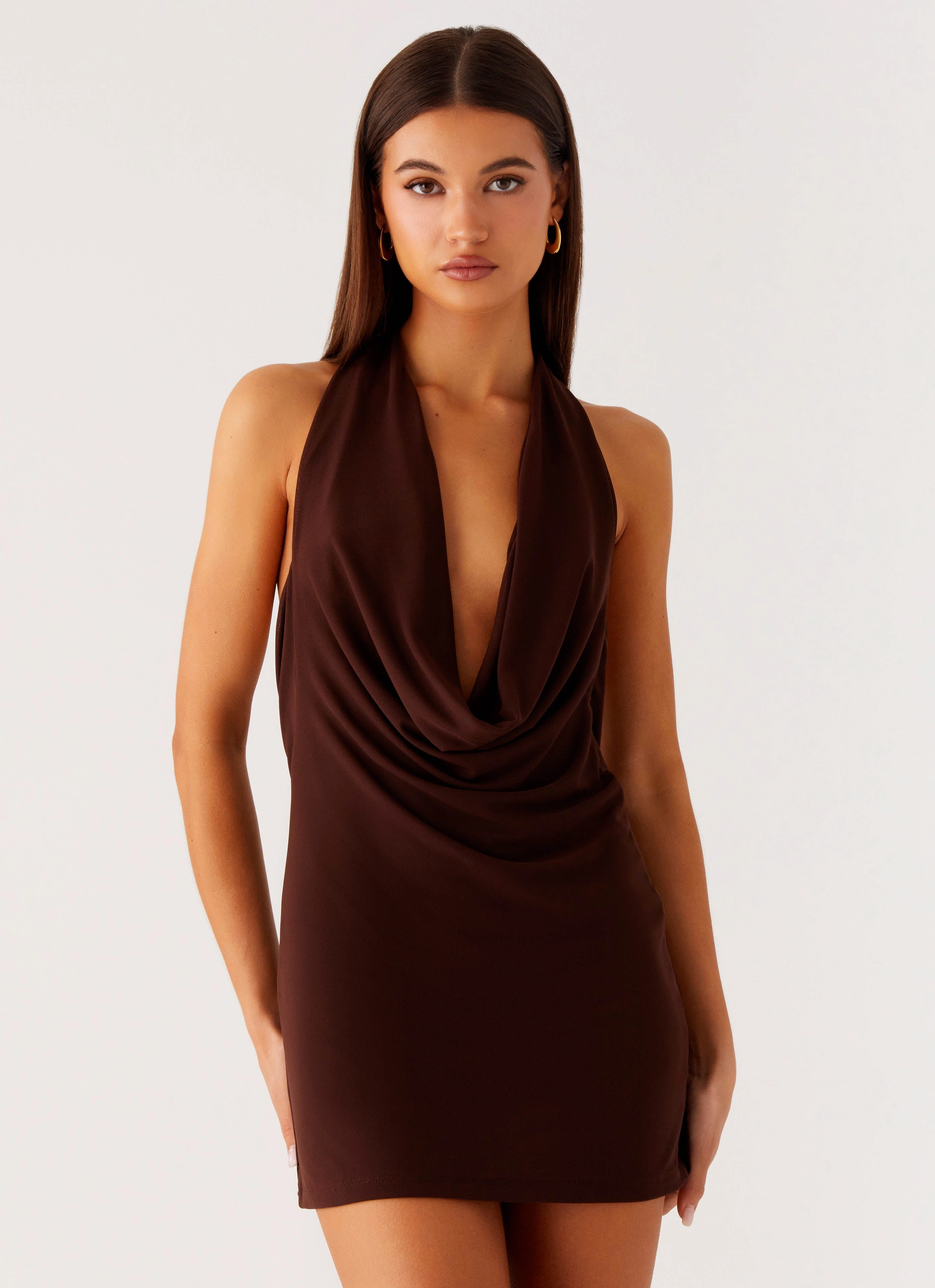 Saffron Skies Mini Dress - Chocolate