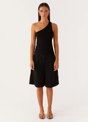 Safiya One Shoulder Top - Black Safiya One Shoulder Top - Black