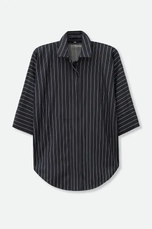 SAHANA DOLMAN IN ITALIAN COTTON CHARCOAL STRIPE JACQUARD SAHANA DOLMAN IN ITALIAN COTTON CHARCOAL STRIPE JACQUARD