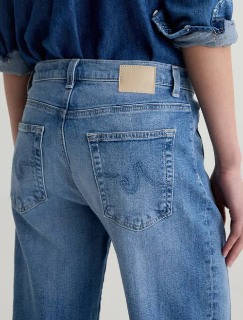 Saige Mid-rise Wide Leg Crop With Panel - Rosarito