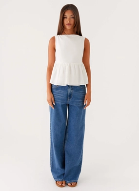 Sallie Linen Top - White Sallie Linen Top - White