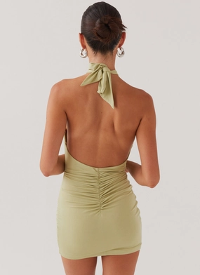 Samara Halterneck Mini Dress - Sage Samara Halterneck Mini Dress - Sage
