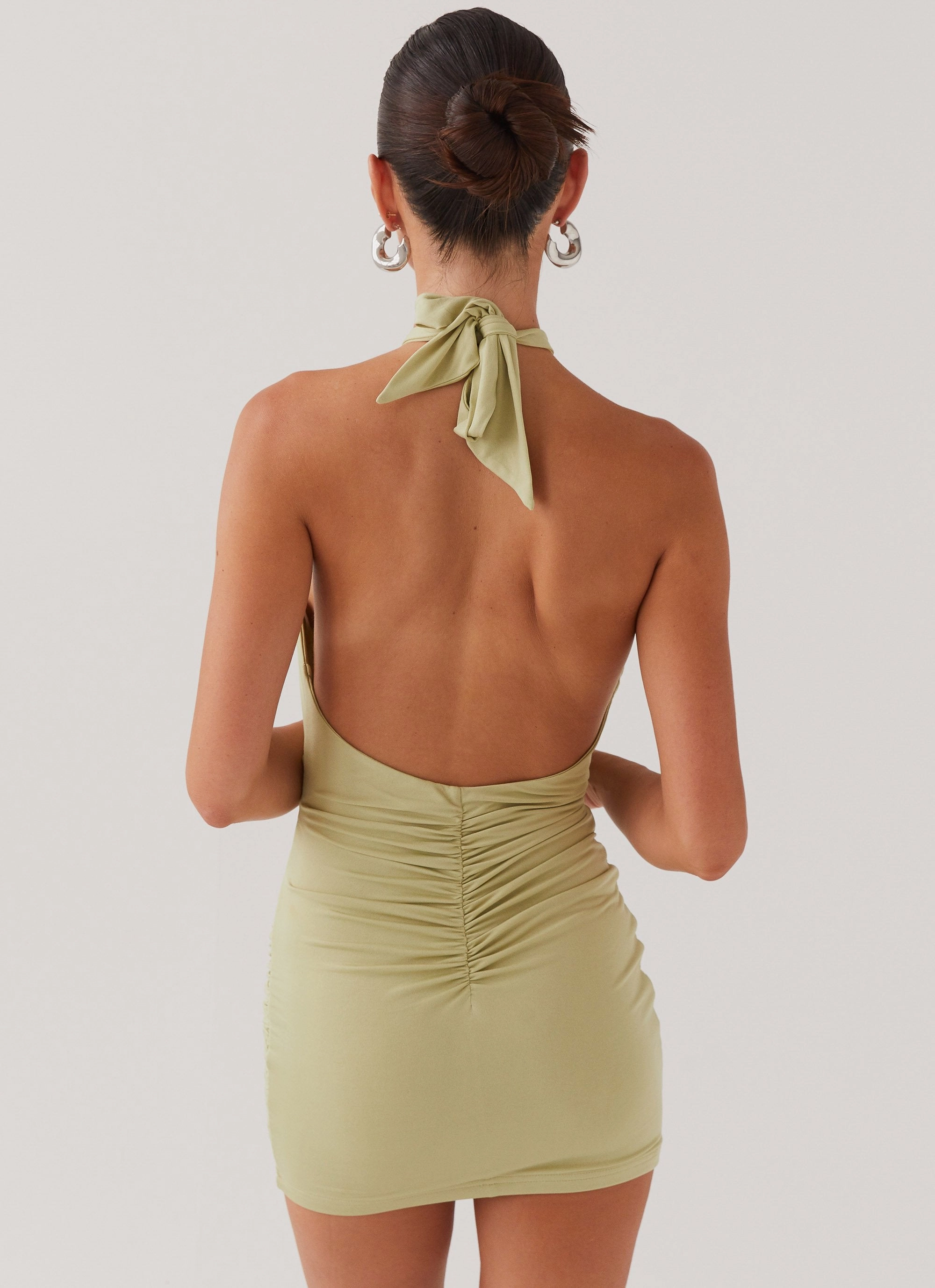 Samara Halterneck Mini Dress - Sage