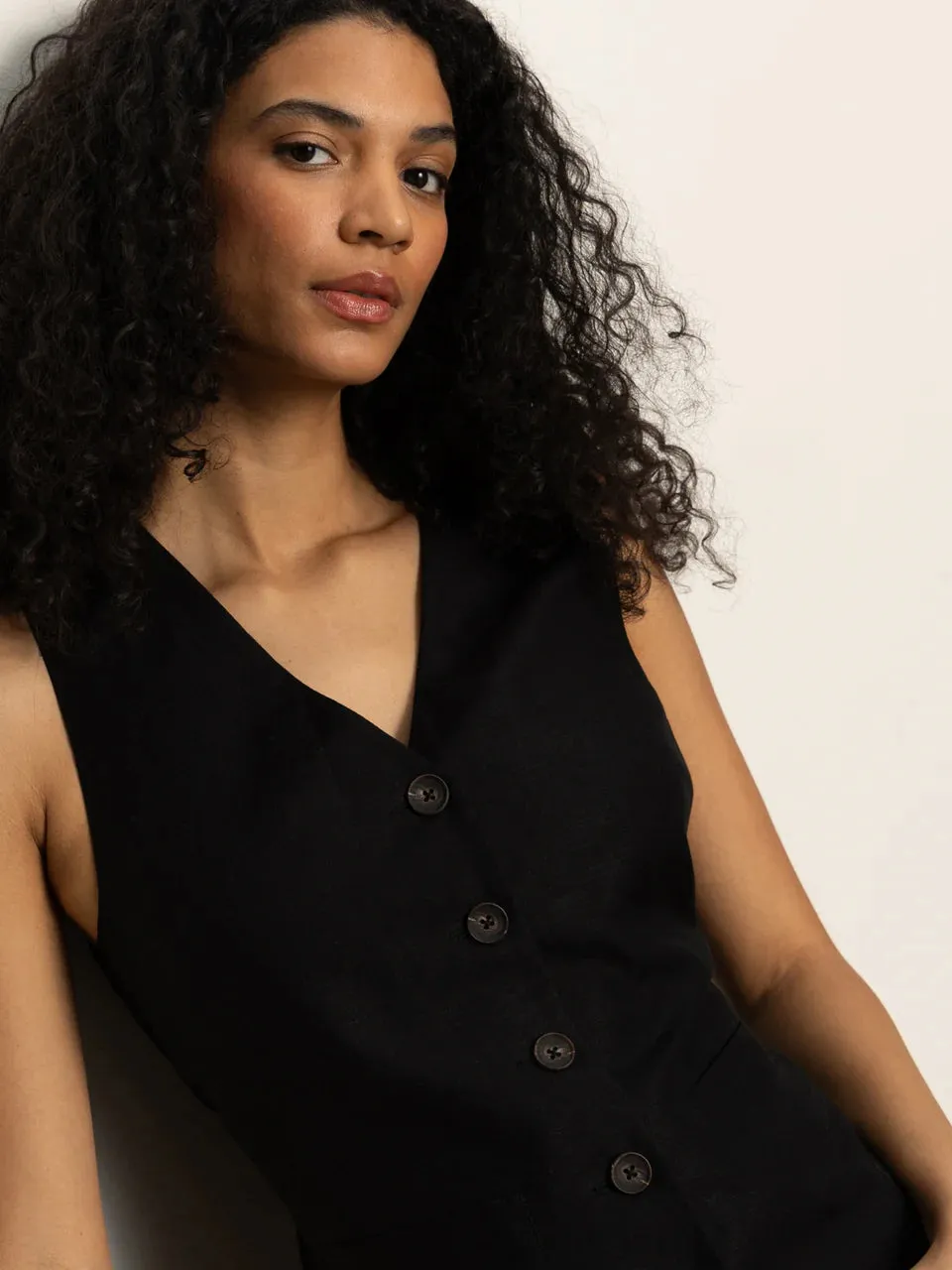 Sanctuary Relaxed Modern Vest Black