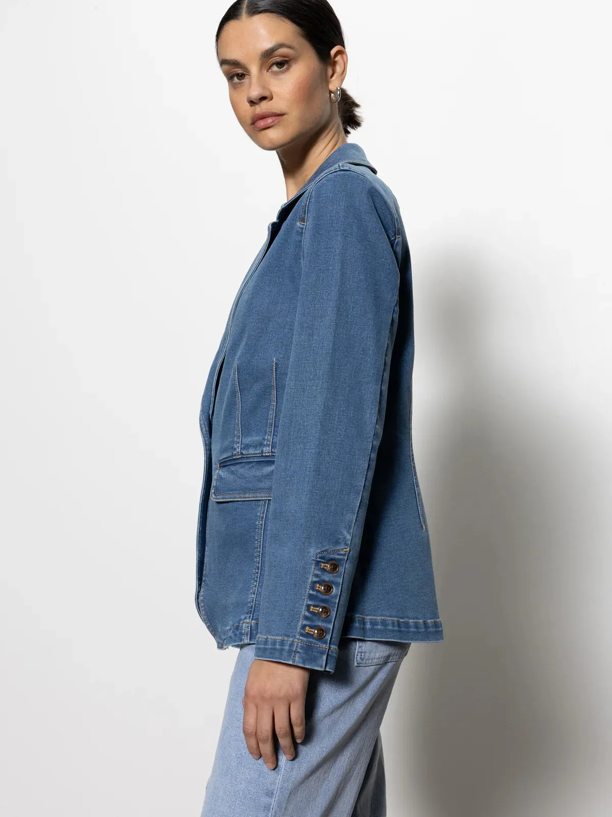 Sanctuary Sculpted Denim Blazer