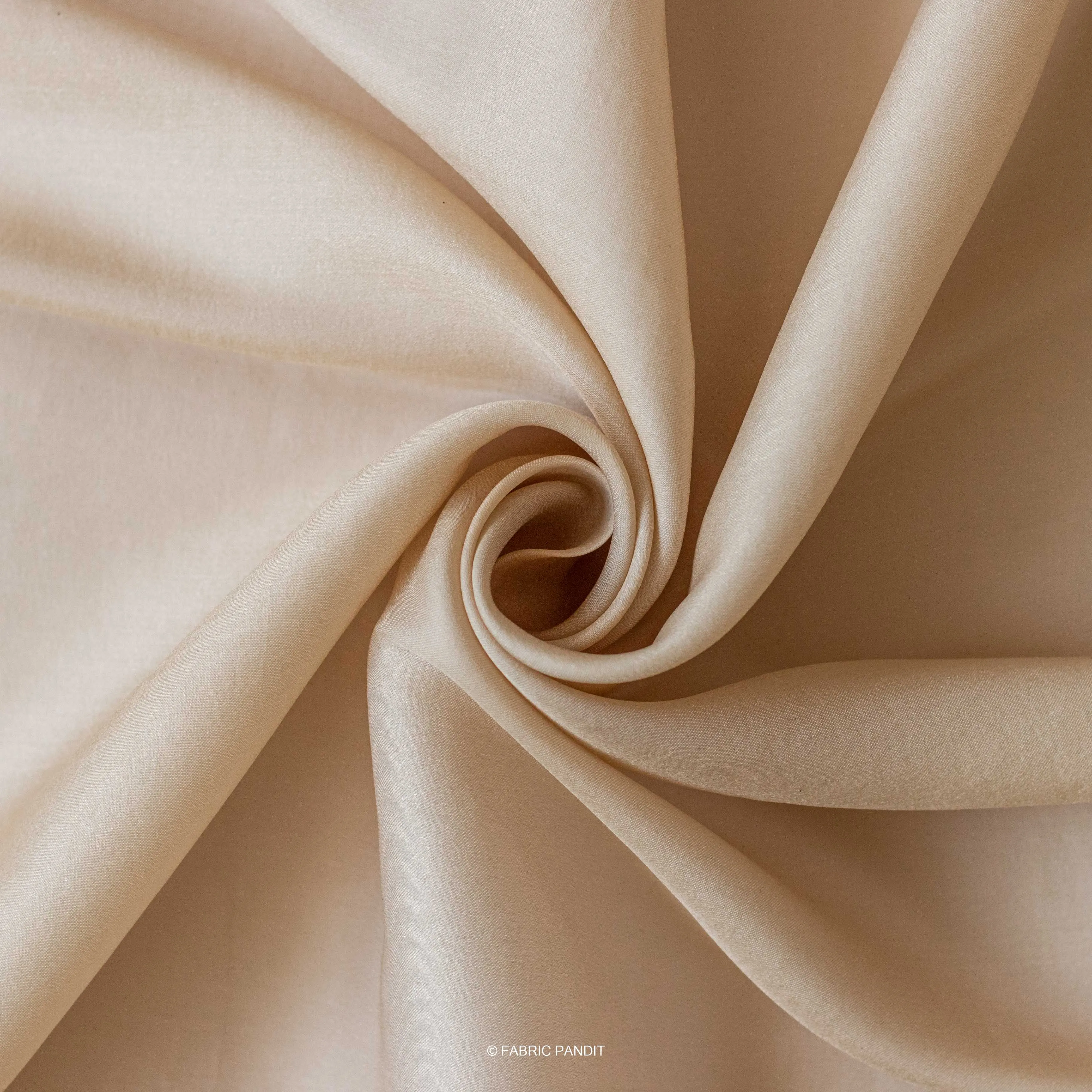 Sand Brown Plain Premium Tussar Silk Fabric (44 Inches)