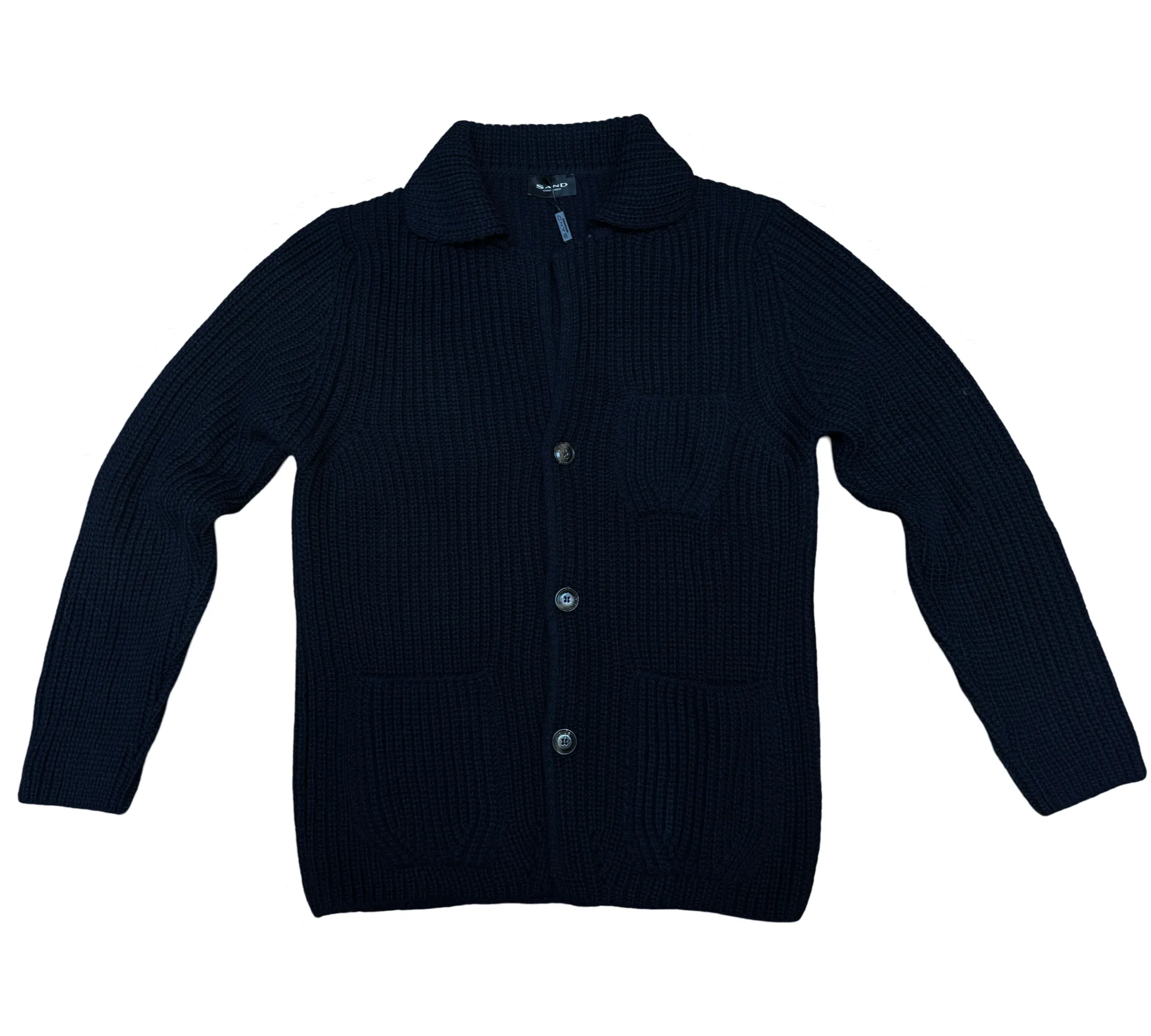 SAND Button Cardigan Navy