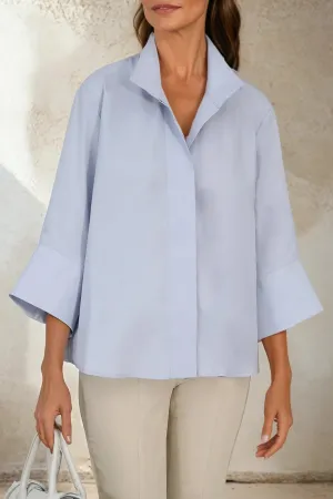 SANDRINE WIDE-CUFF SHIRT IN ITALIAN COTTON POPLIN SANDRINE WIDE-CUFF SHIRT IN ITALIAN COTTON POPLIN