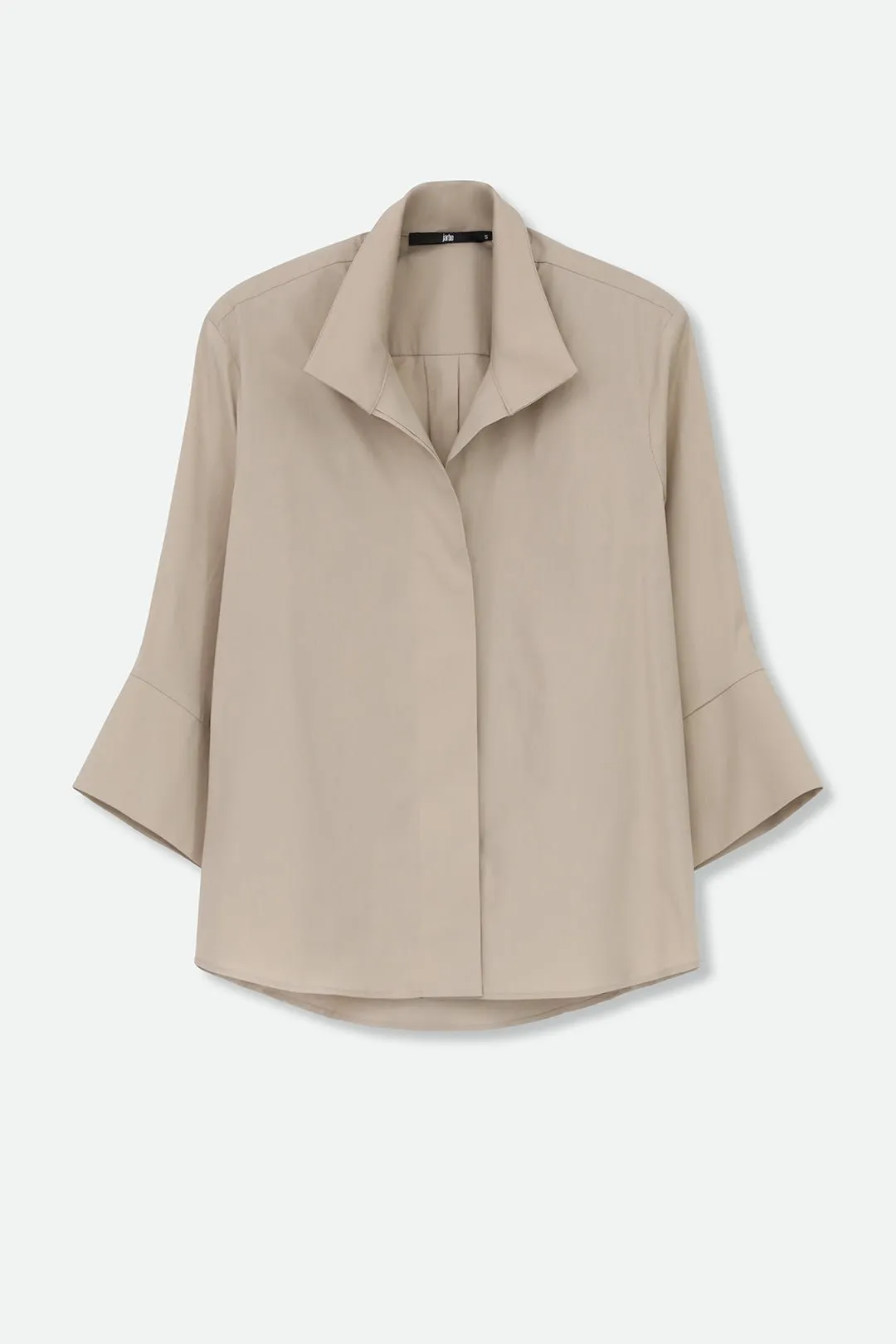 SANDRINE WIDE-CUFF SHIRT IN ITALIAN COTTON STRETCH