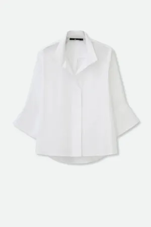 SANDRINE WIDE-CUFF SHIRT IN ITALIAN COTTON STRETCH SANDRINE WIDE-CUFF SHIRT IN ITALIAN COTTON STRETCH