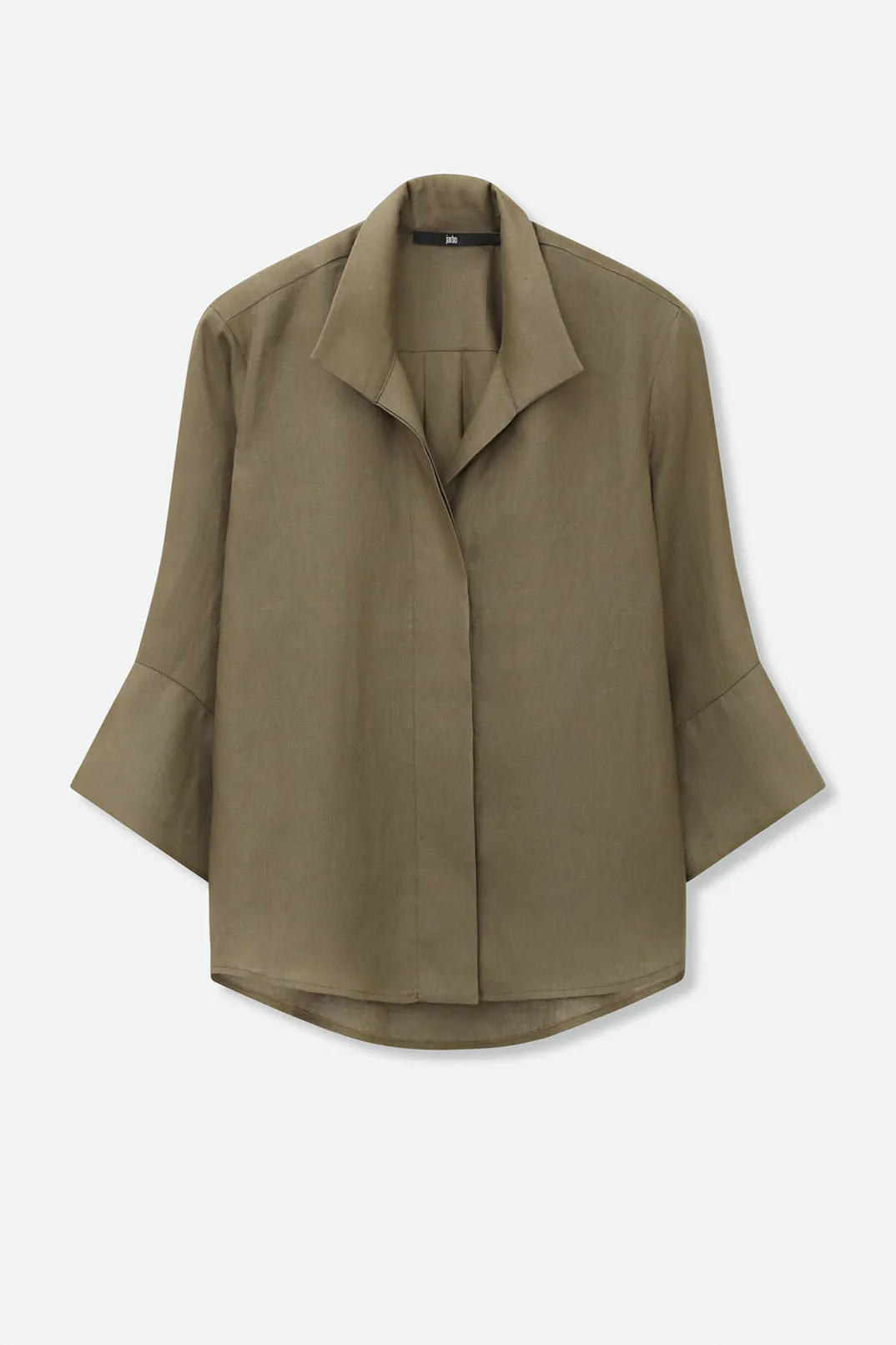 SANDRINE WIDE-CUFF SHIRT IN ITALIAN LINEN