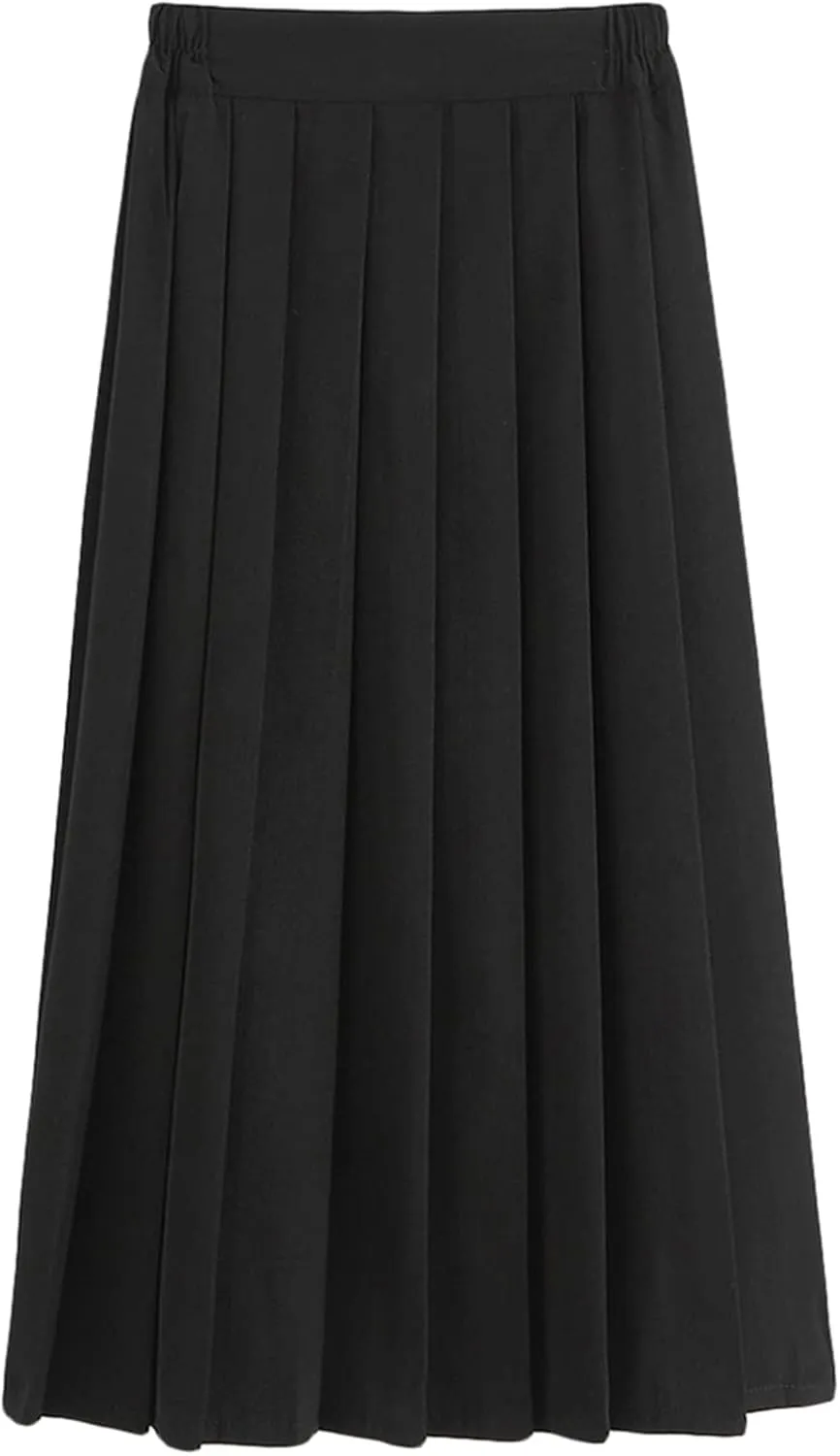 SANGTREE Women's Uniform A-line Long Pleated Skirts