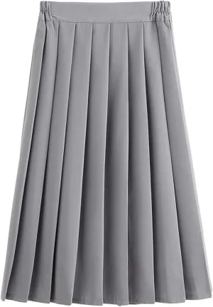 SANGTREE Women's Uniform A-line Long Pleated Skirts