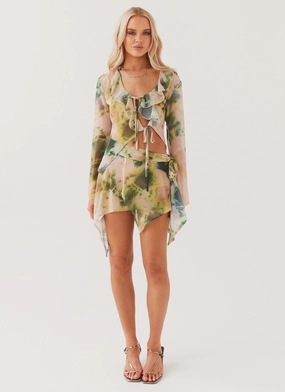 Sariah Tie Long Sleeve Top - Rainforest Sariah Tie Long Sleeve Top - Rainforest