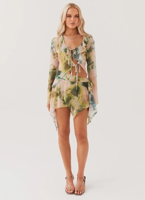 Sariah Tie Mini Skirt - Rainforest Sariah Tie Mini Skirt - Rainforest