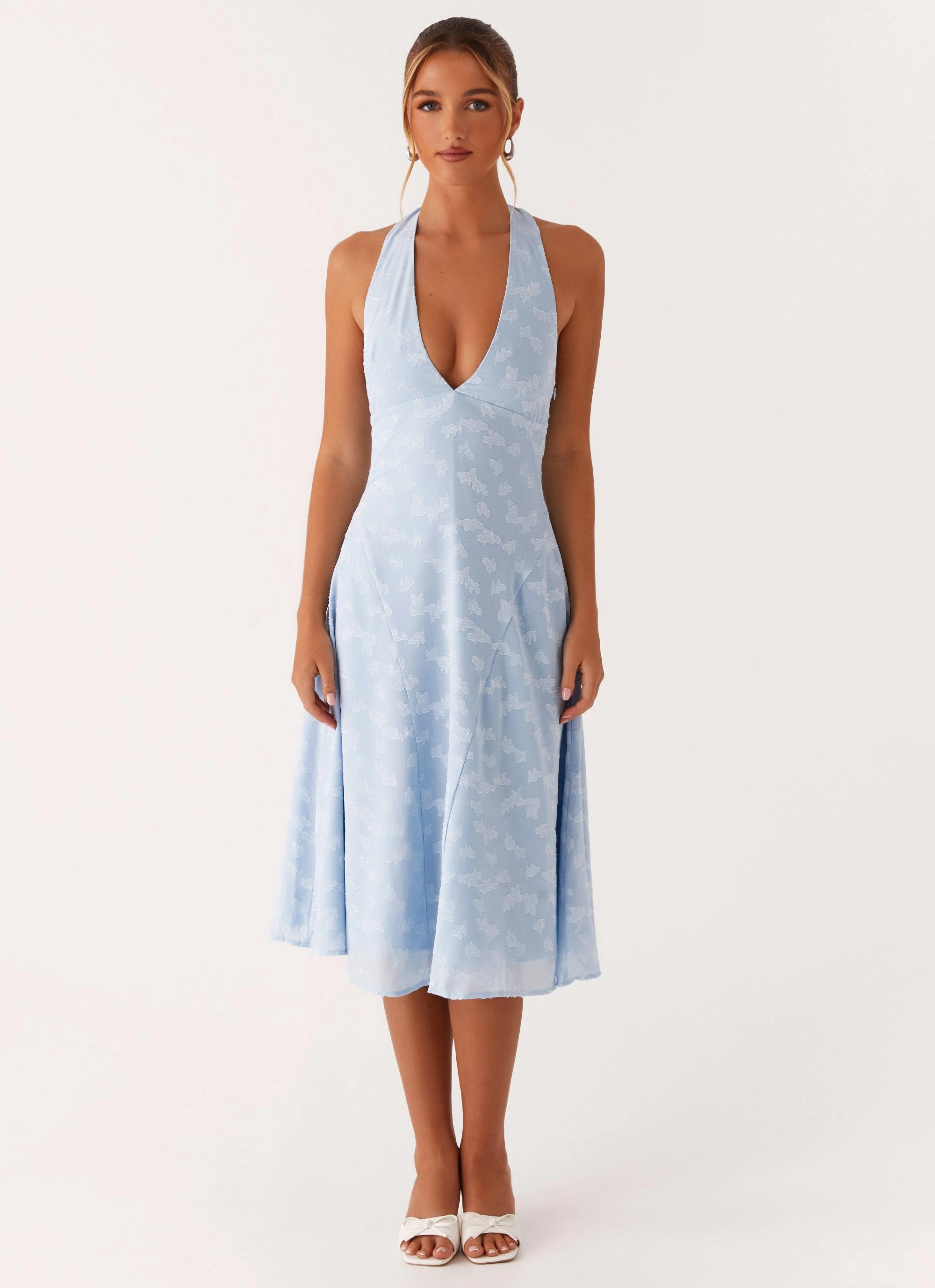 Sashi Halterneck Midi Dress - Pale Blue