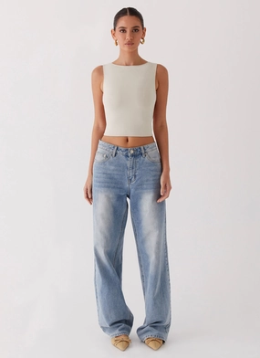 Saskie Crop Top - Ivory Saskie Crop Top - Ivory
