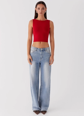Saskie Tie Top - Ruby Red Saskie Tie Top - Ruby Red