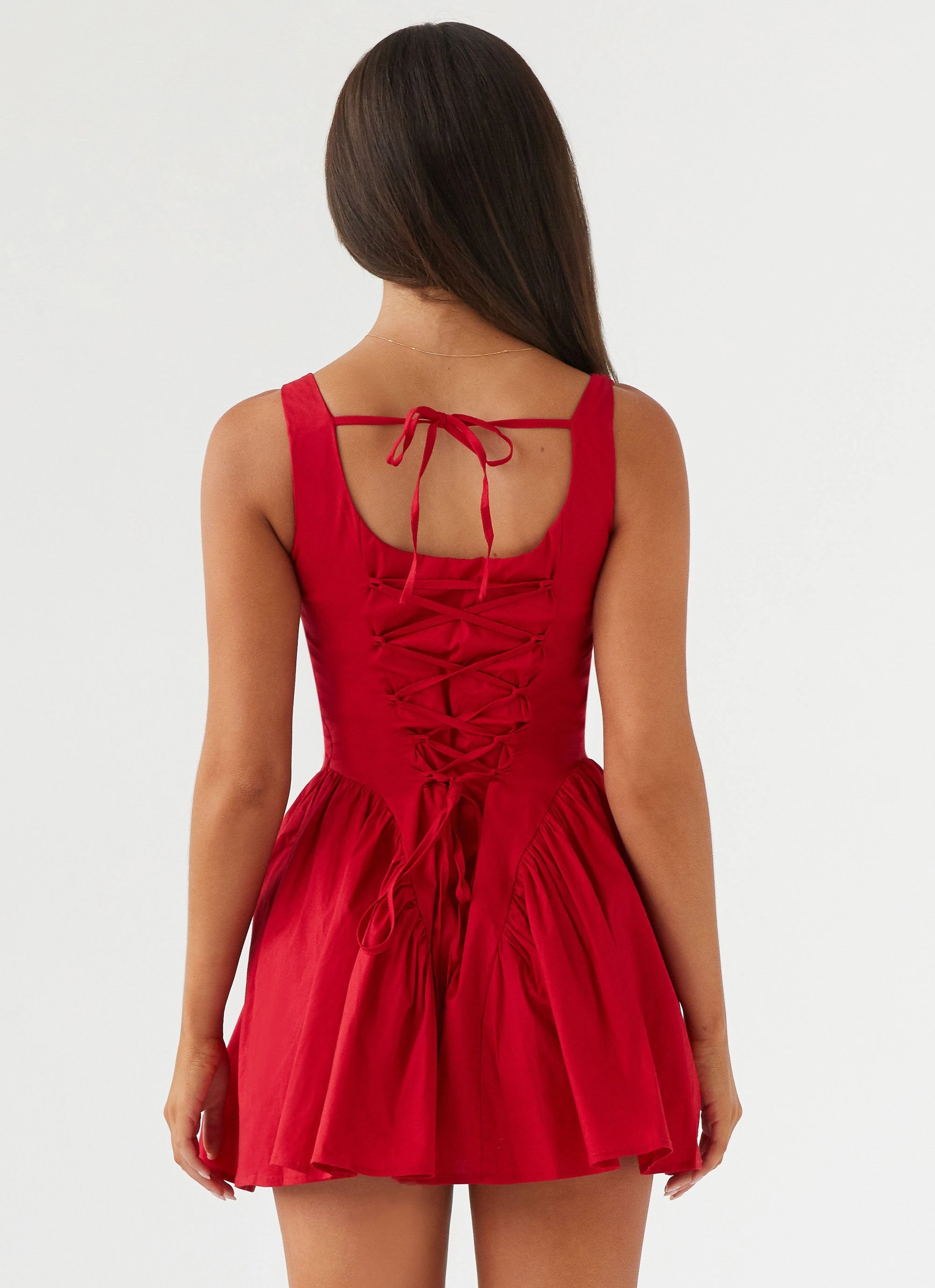 Sassy Soiree Corset Mini Dress - Red