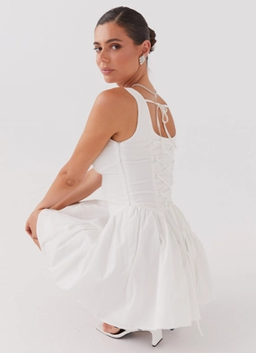 Sassy Soiree Corset Mini Dress - White Sassy Soiree Corset Mini Dress - White