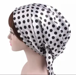 Satin Beanie Wrap - Polka Dots