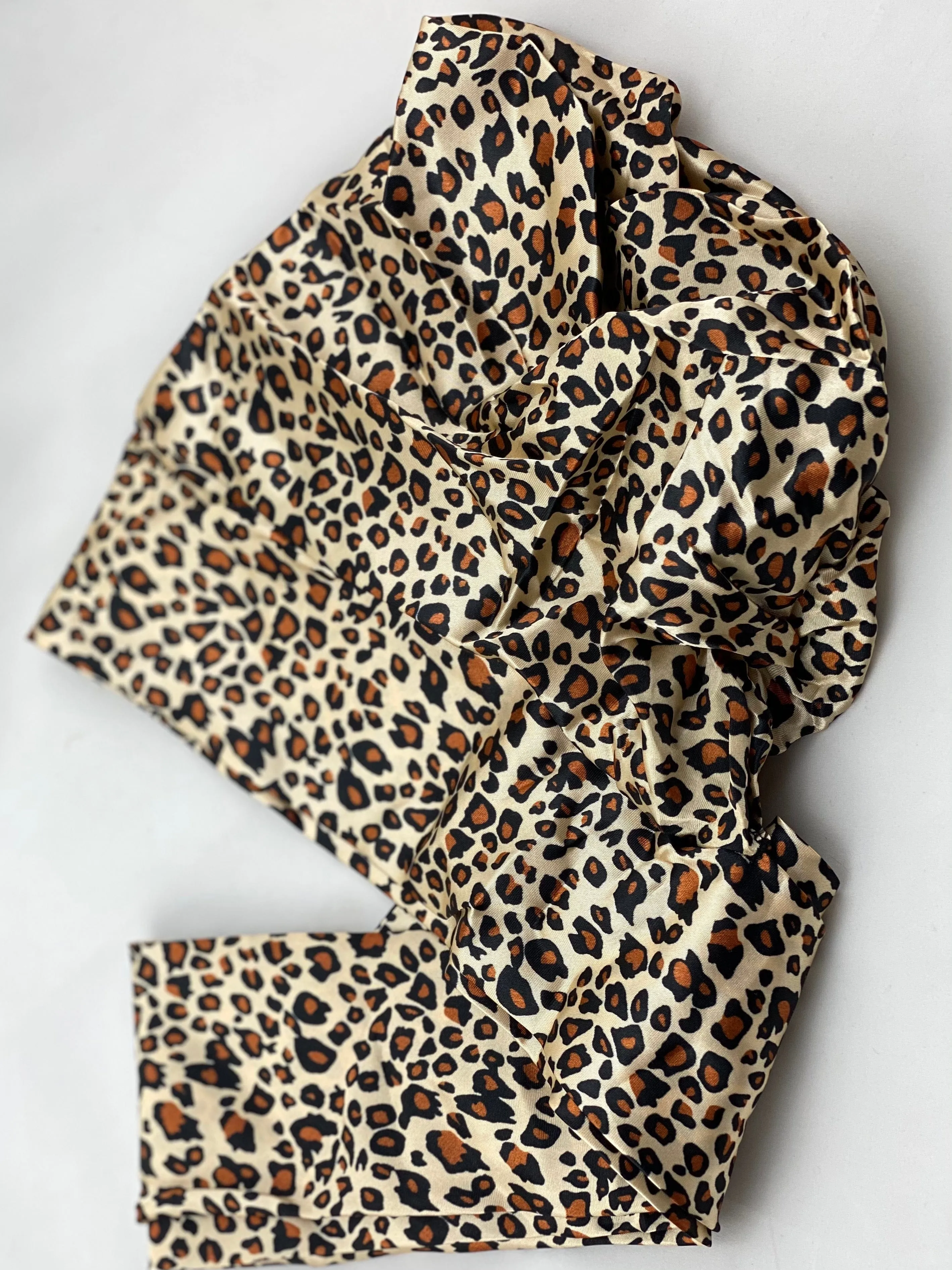 Satin Beanie Wrap - Tiger print