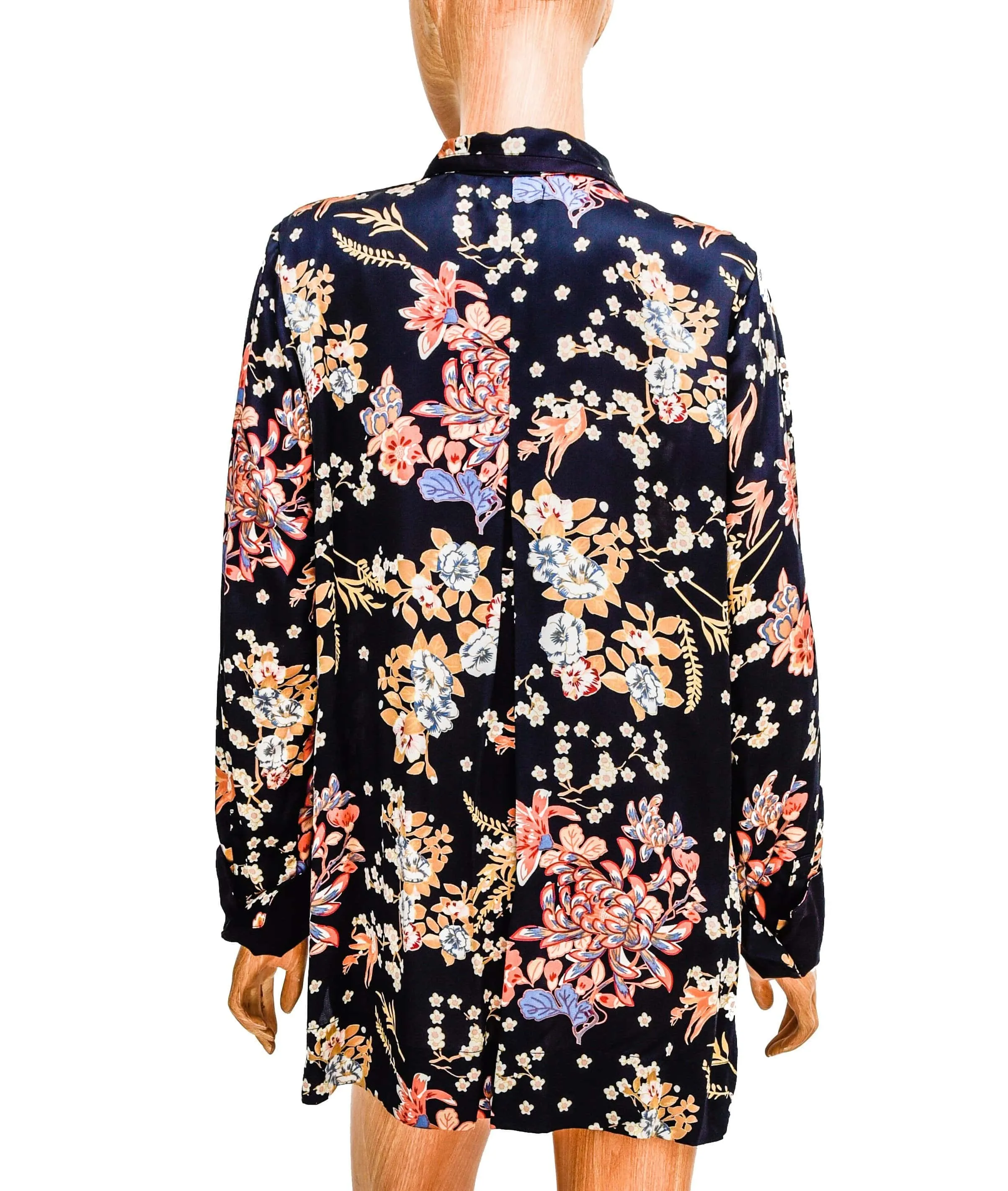 Satin Button Up with Masked Buttons