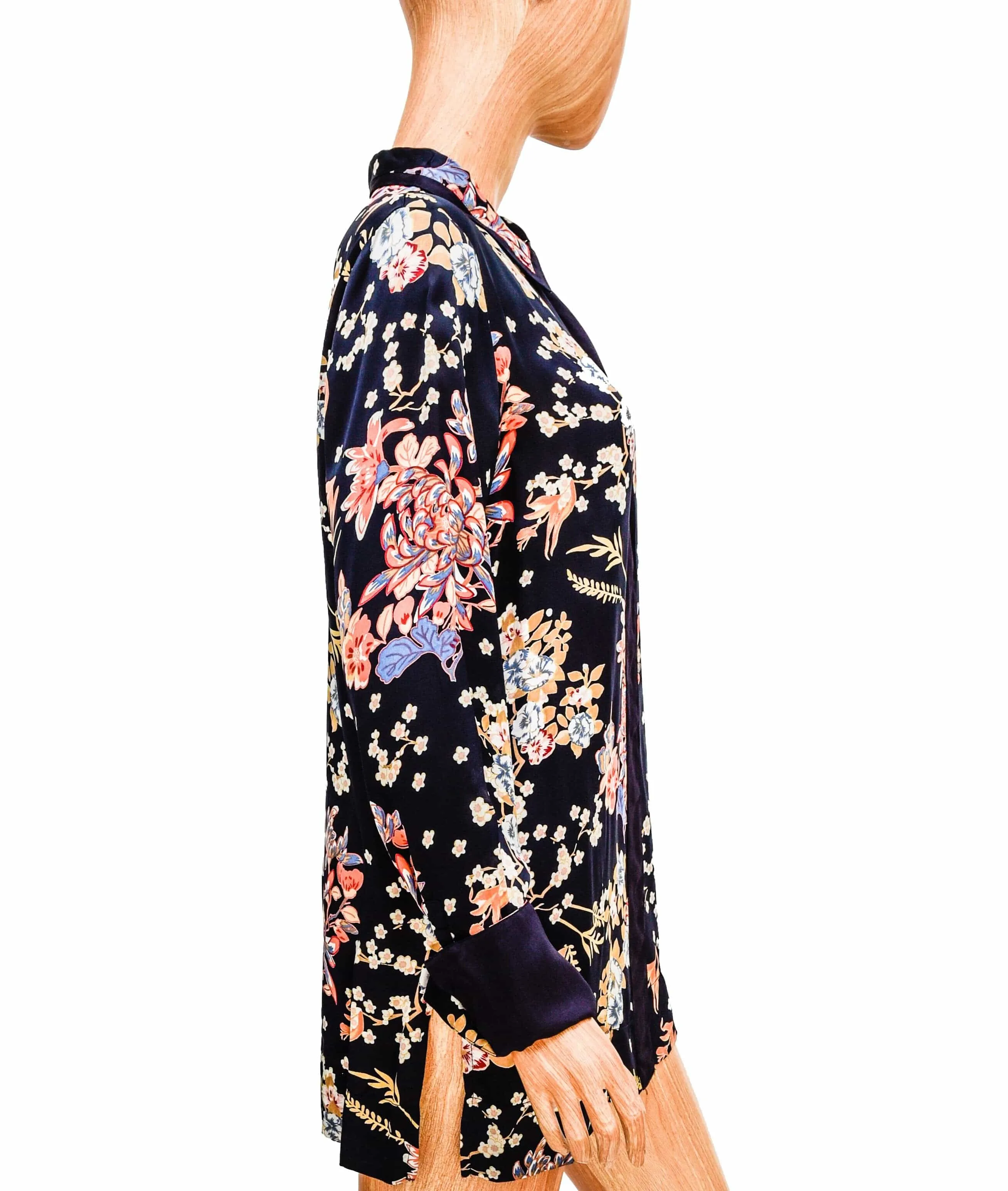 Satin Button Up with Masked Buttons