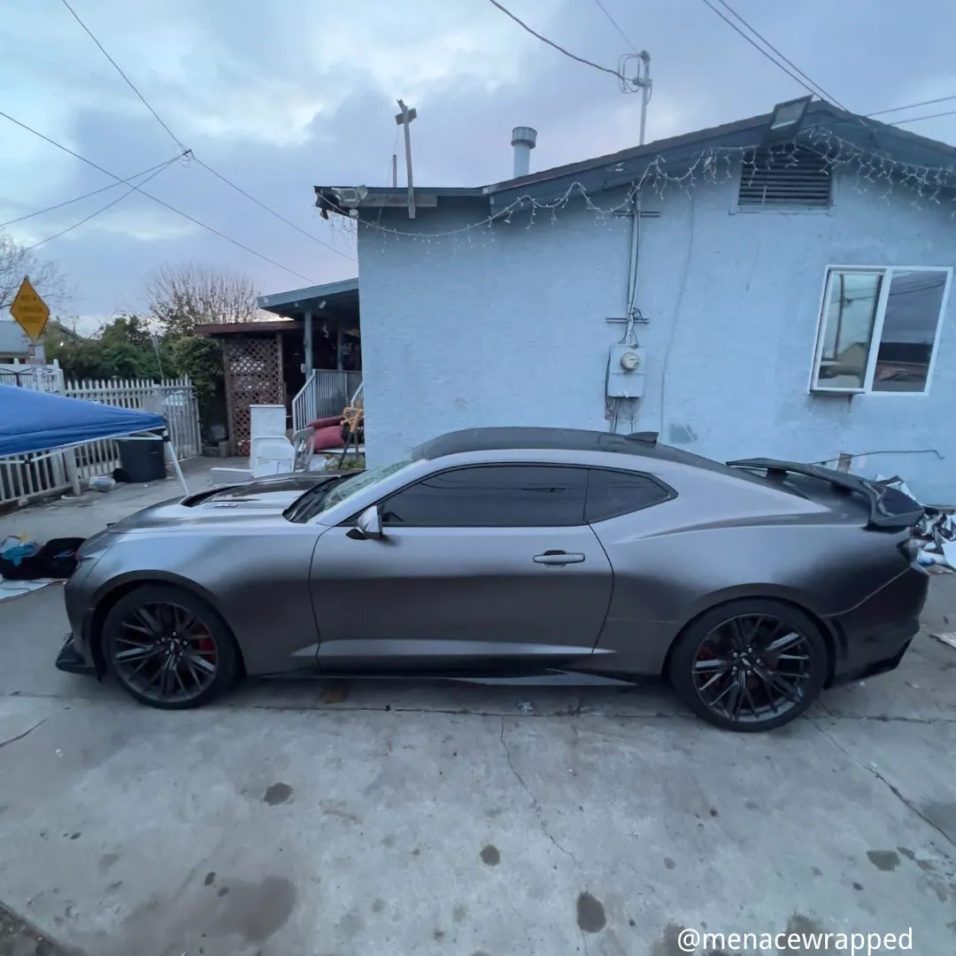 Satin Chrome AMG Gray Car Wrap