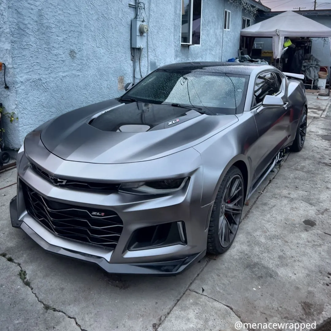 Satin Chrome AMG Gray Car Wrap