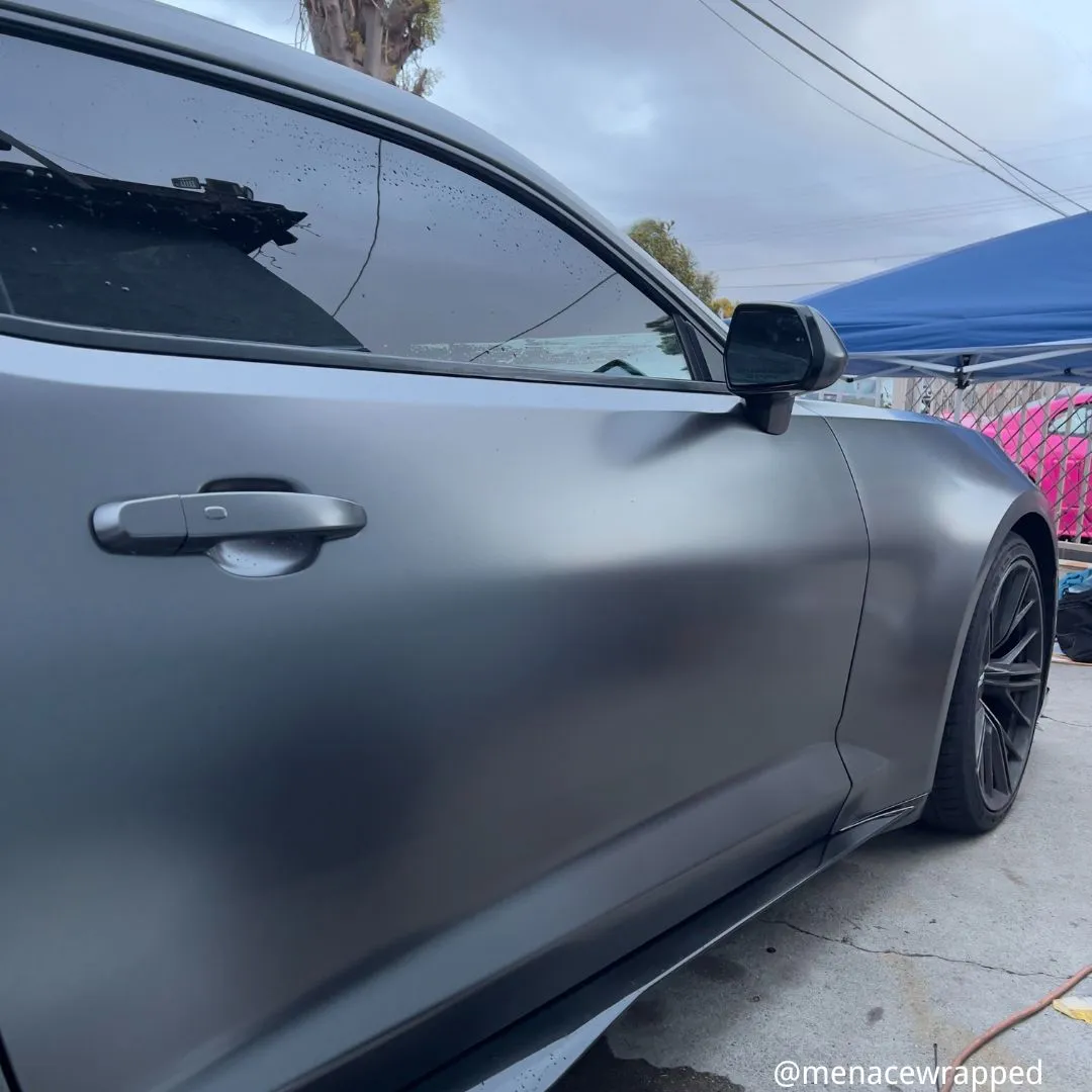 Satin Chrome AMG Gray Car Wrap