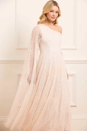 Scatter Dot One-Shoulder Ankle Gown Scatter Dot One-Shoulder Ankle Gown