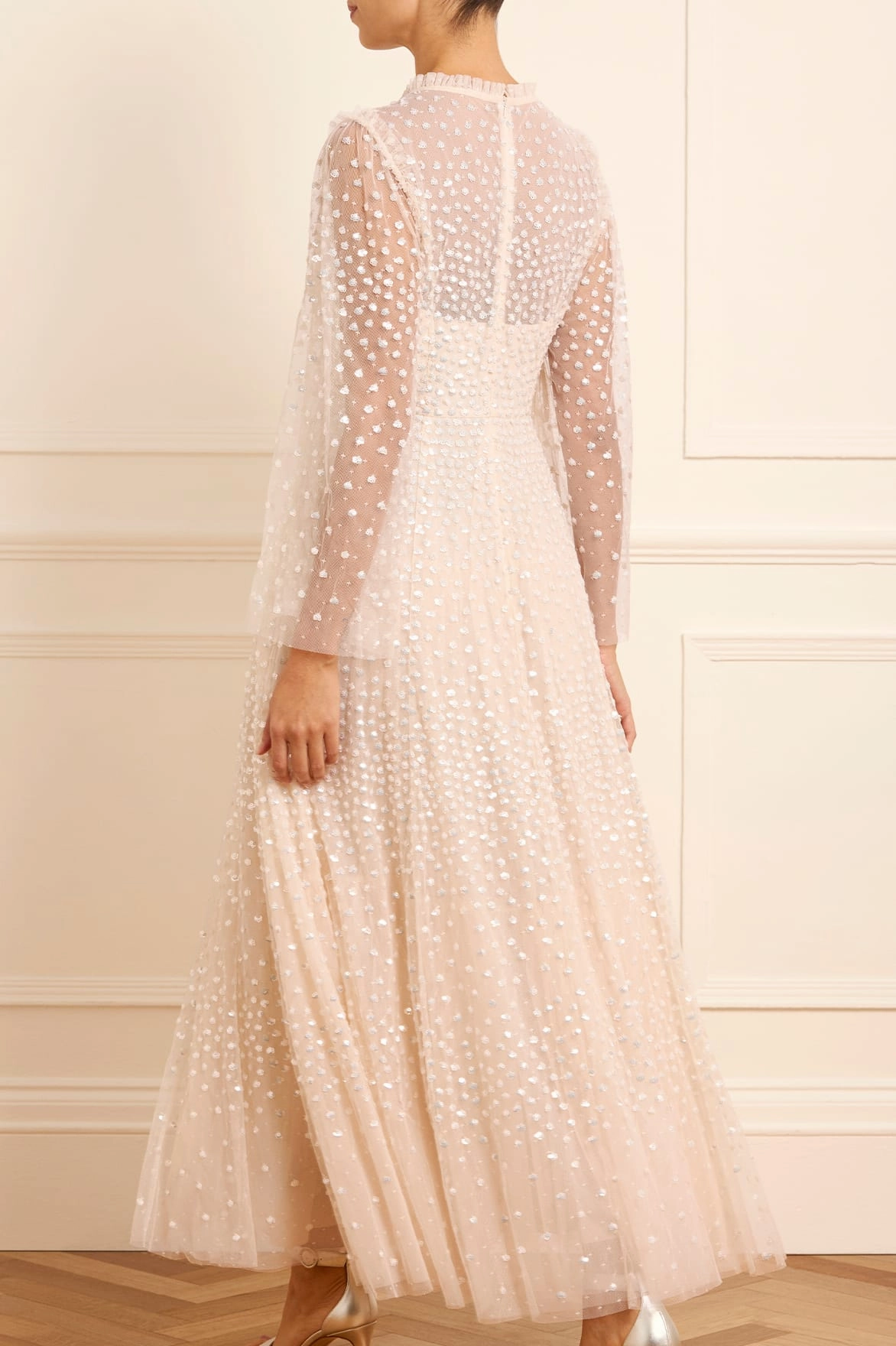 Scatter Dot Round Neck Ankle Gown