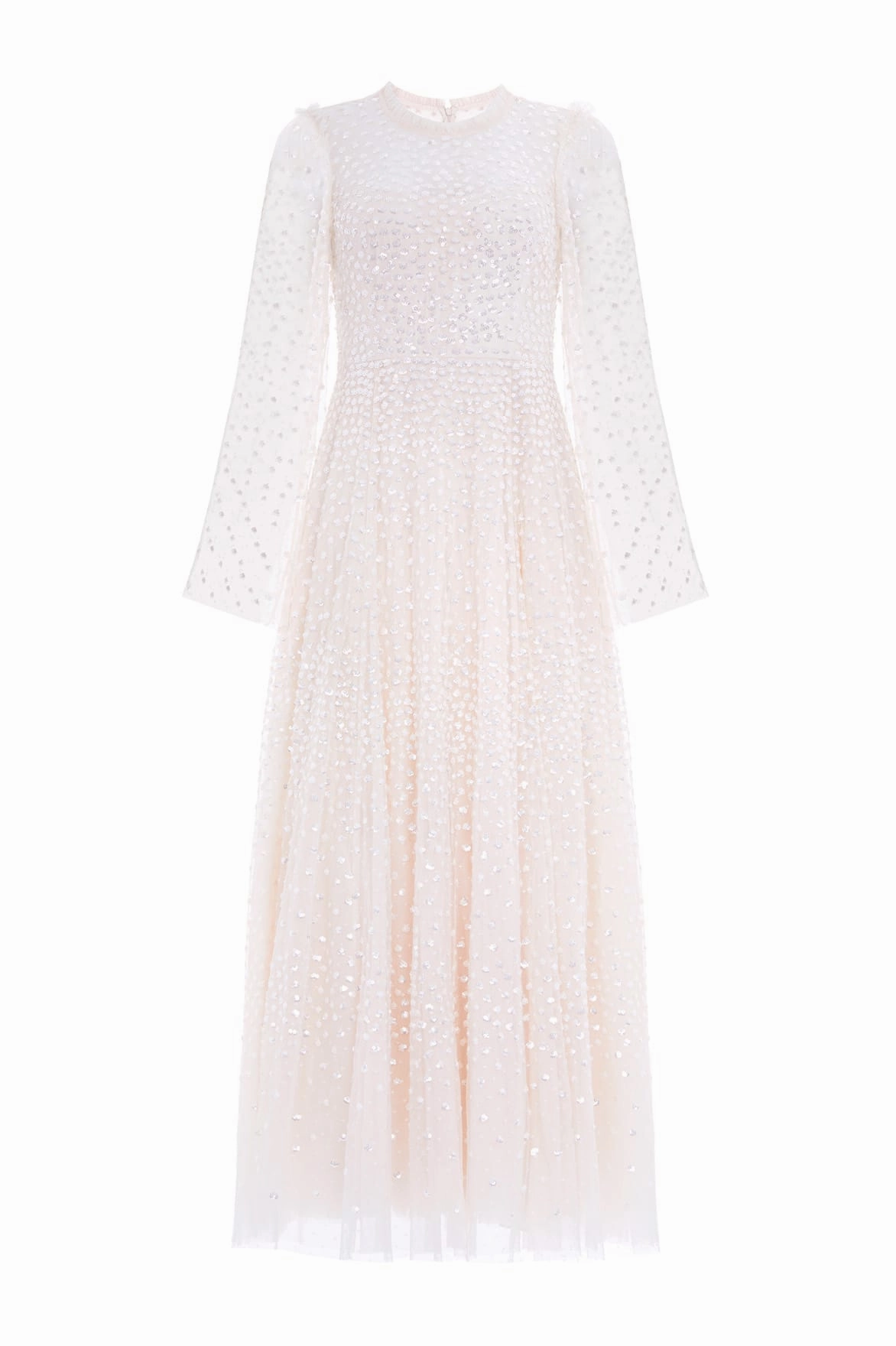 Scatter Dot Round Neck Ankle Gown