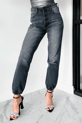 Sean High Rise Button Fly Kancan Jogger Jeans (Grey) Sean High Rise Button Fly Kancan Jogger Jeans (Grey)