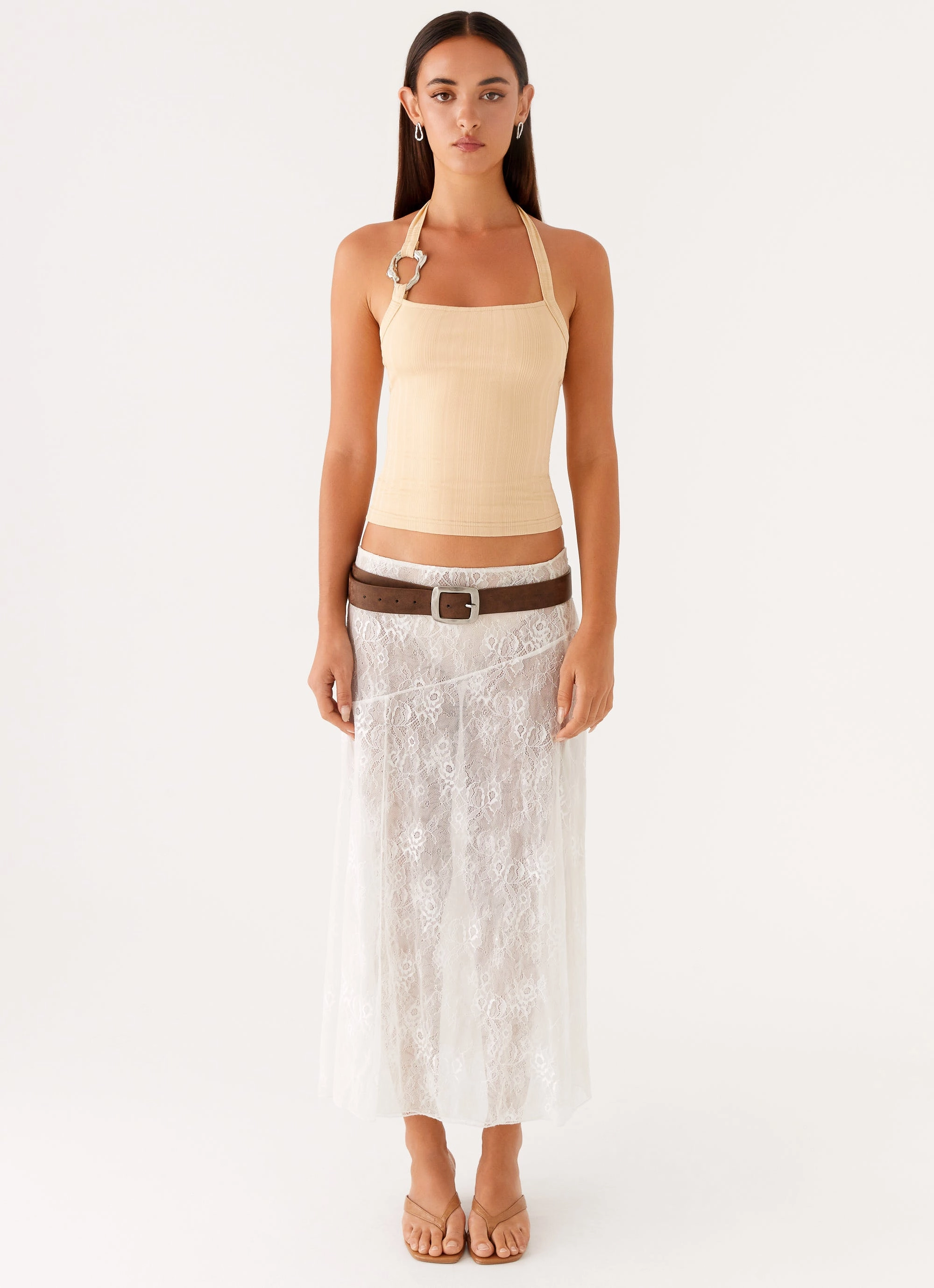 Selene Halter Top - Tan