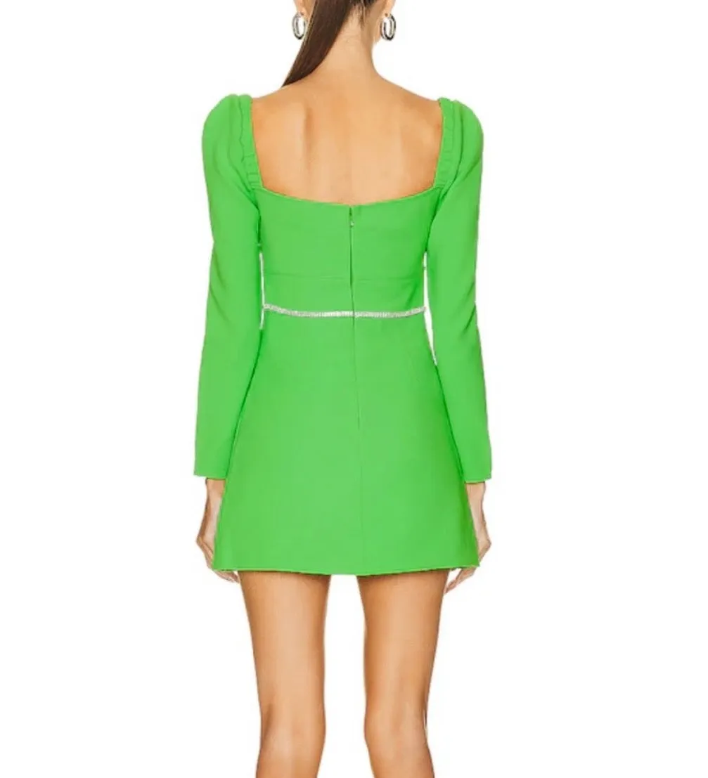 Self-Portrait Bright Green dress