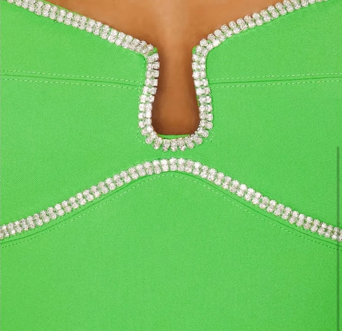 Self-Portrait Bright Green dress